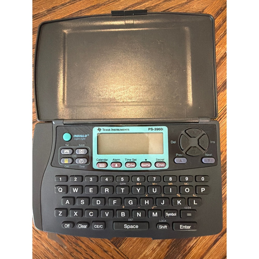 Texas Instruments PS-3960i Pocket Digital Organizer Indiglo Night Light Vintage